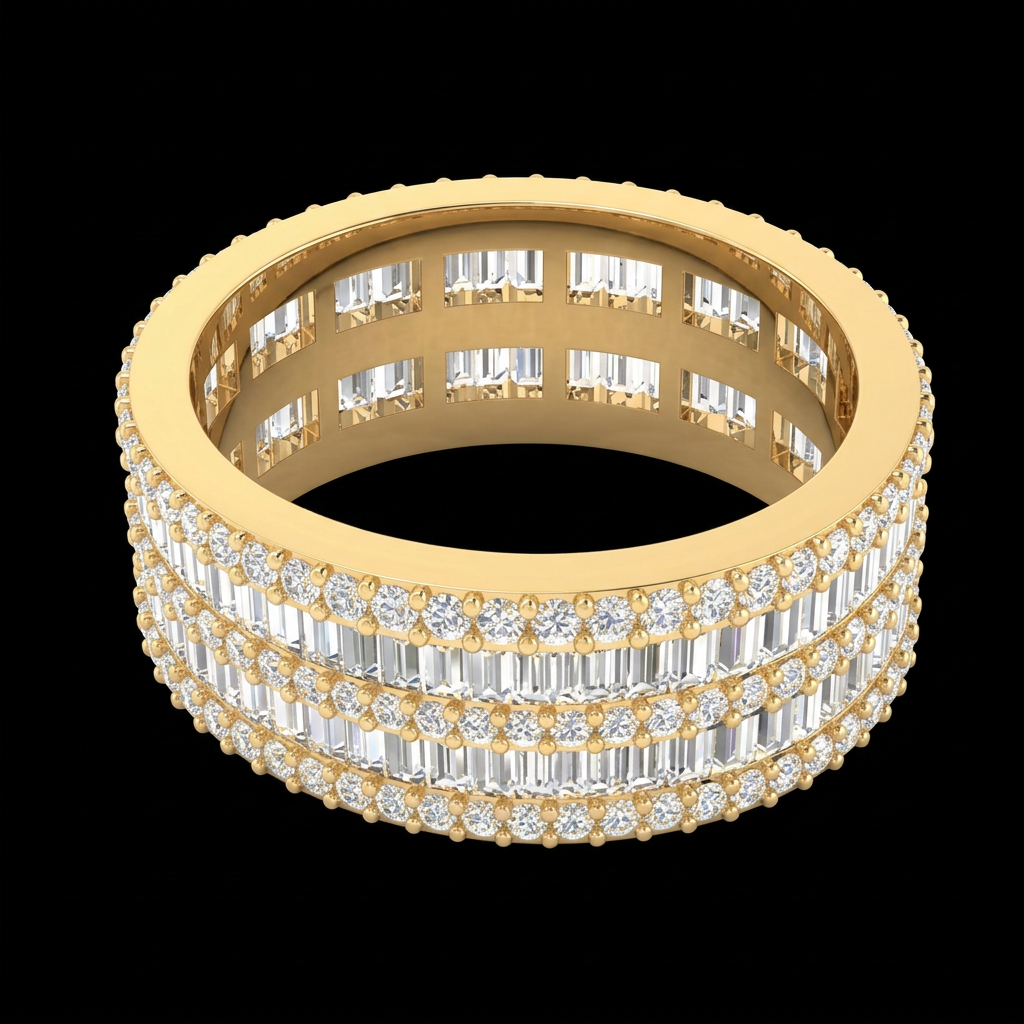 Five Row Baguette Band
