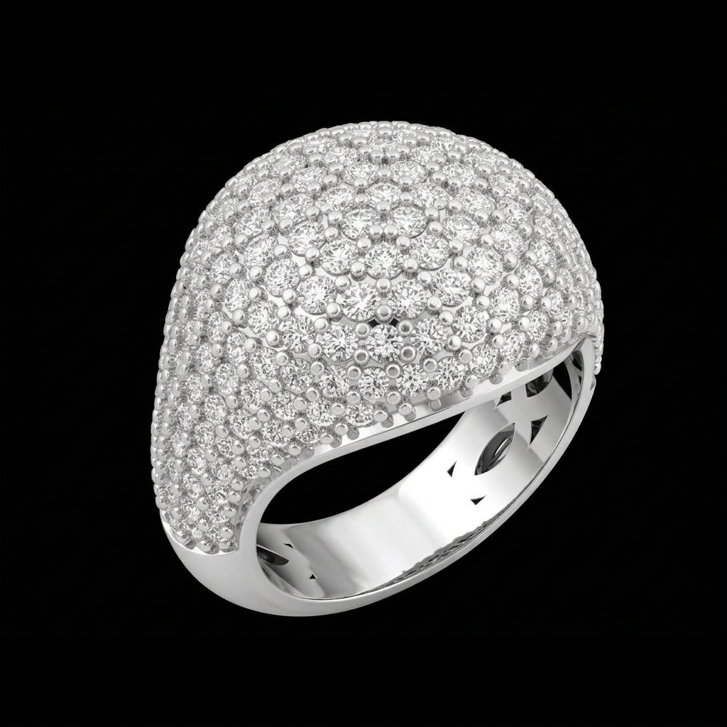French Pavé Dome Ring