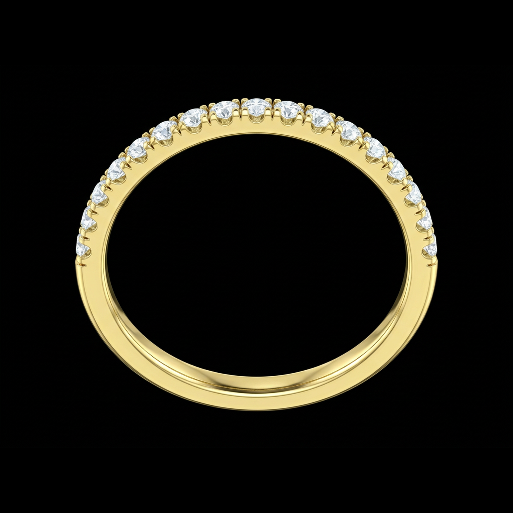 French Pavé Half Eternity Band