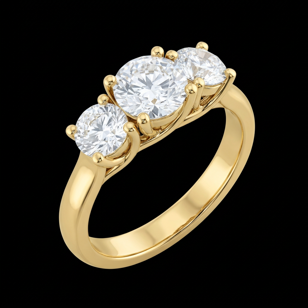 Graduated Three Stone Trellis Ring