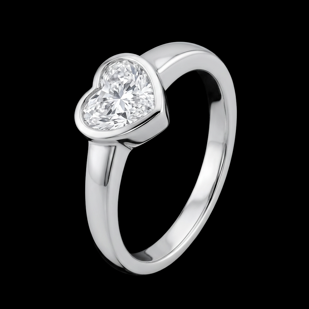 Heart Solitaire Ring