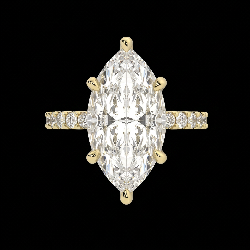 Marquise Hidden Halo Engagement Ring
