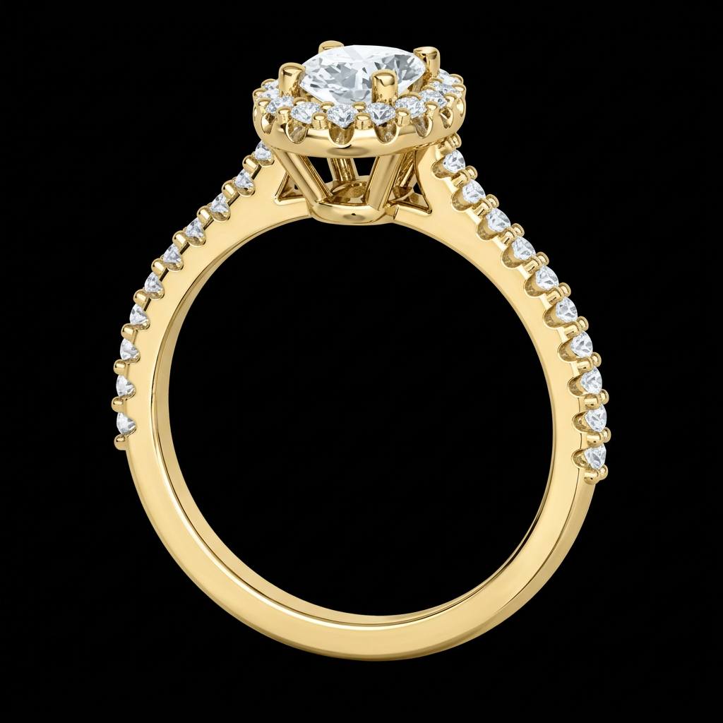 Oval Halo Cathedral Ring