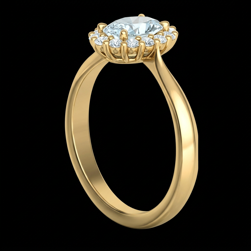 Oval Halo Engagement Ring