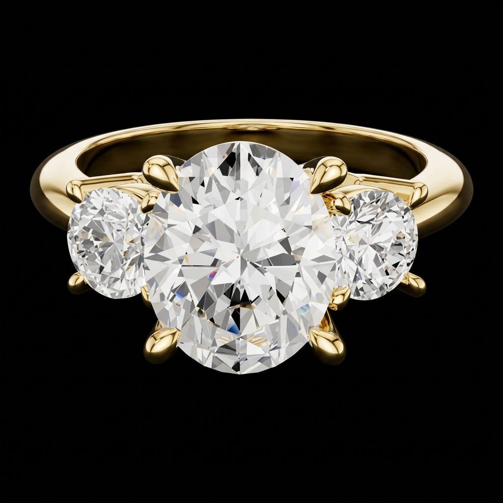 Oval Three Stone Ring