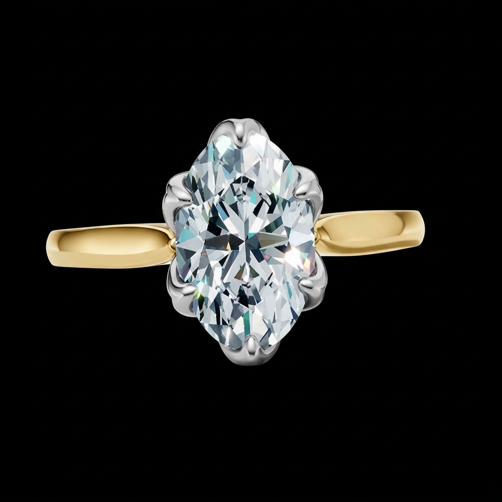 Oval Tulip Solitaire Ring