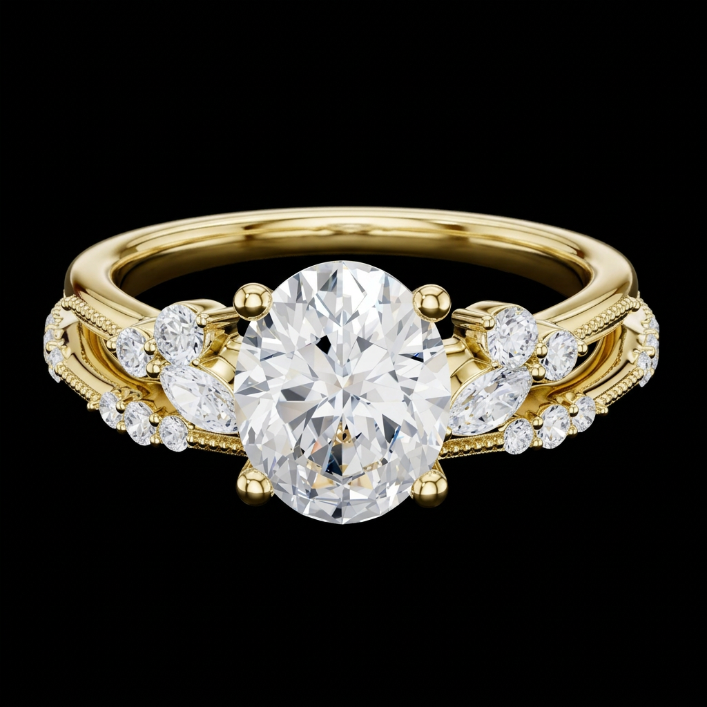 Oval Vine Bridal Set