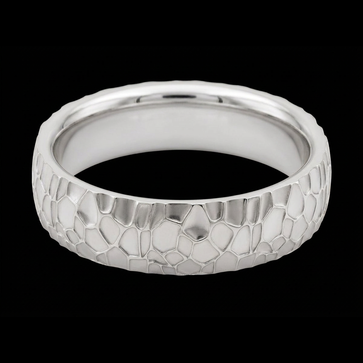 Pebble Hammered Wedding Band