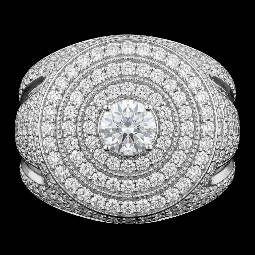Round Cluster Pinky Ring