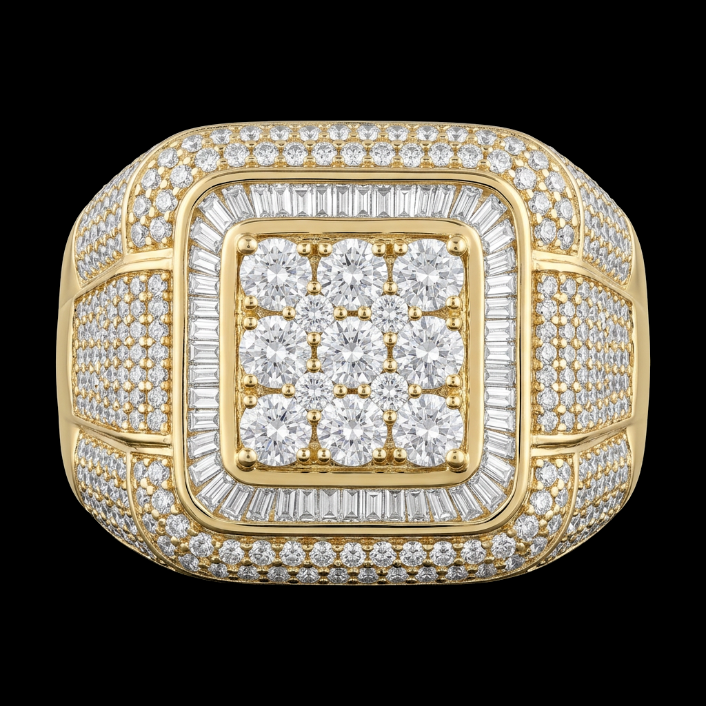 Square Cluster Pinky Ring