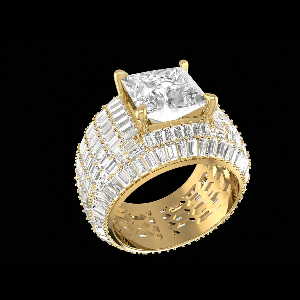 Princess Baguette Statement Ring