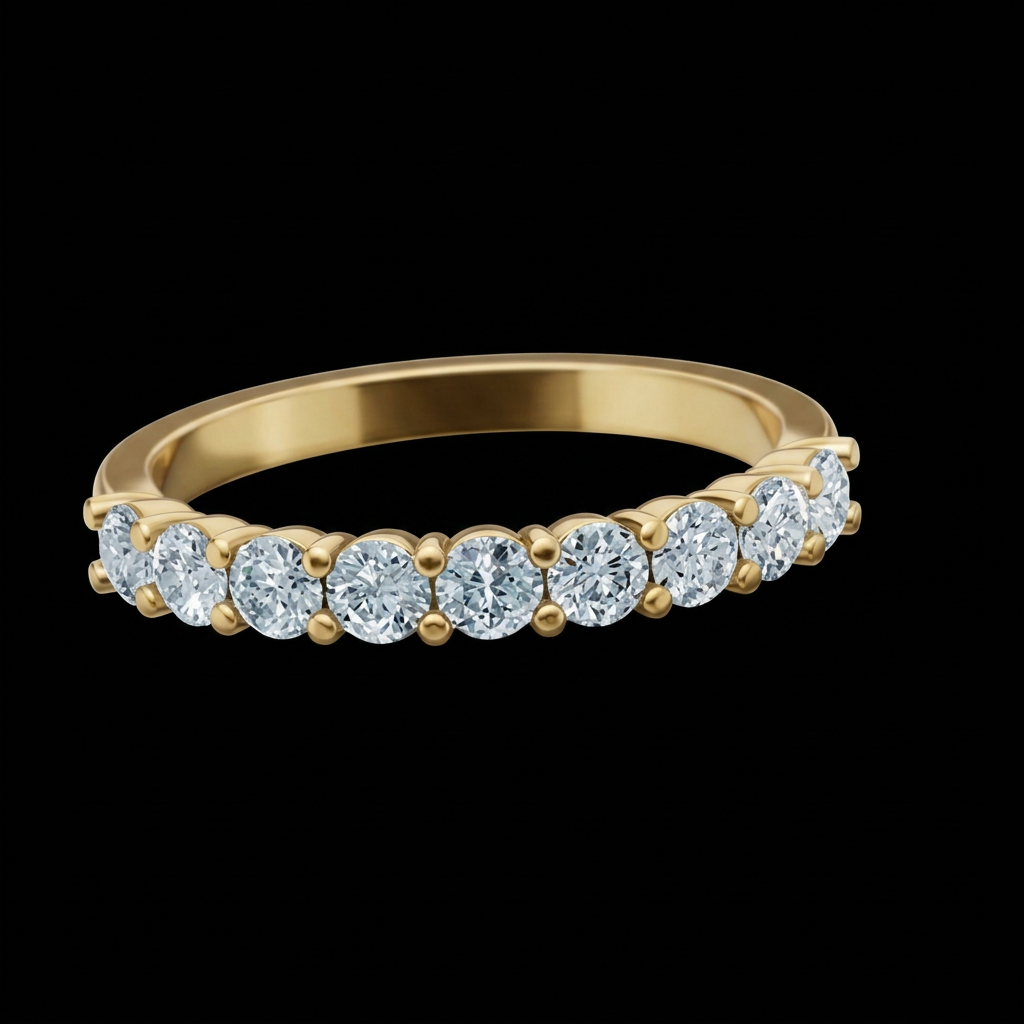 Shared Prong Half Eternity Band