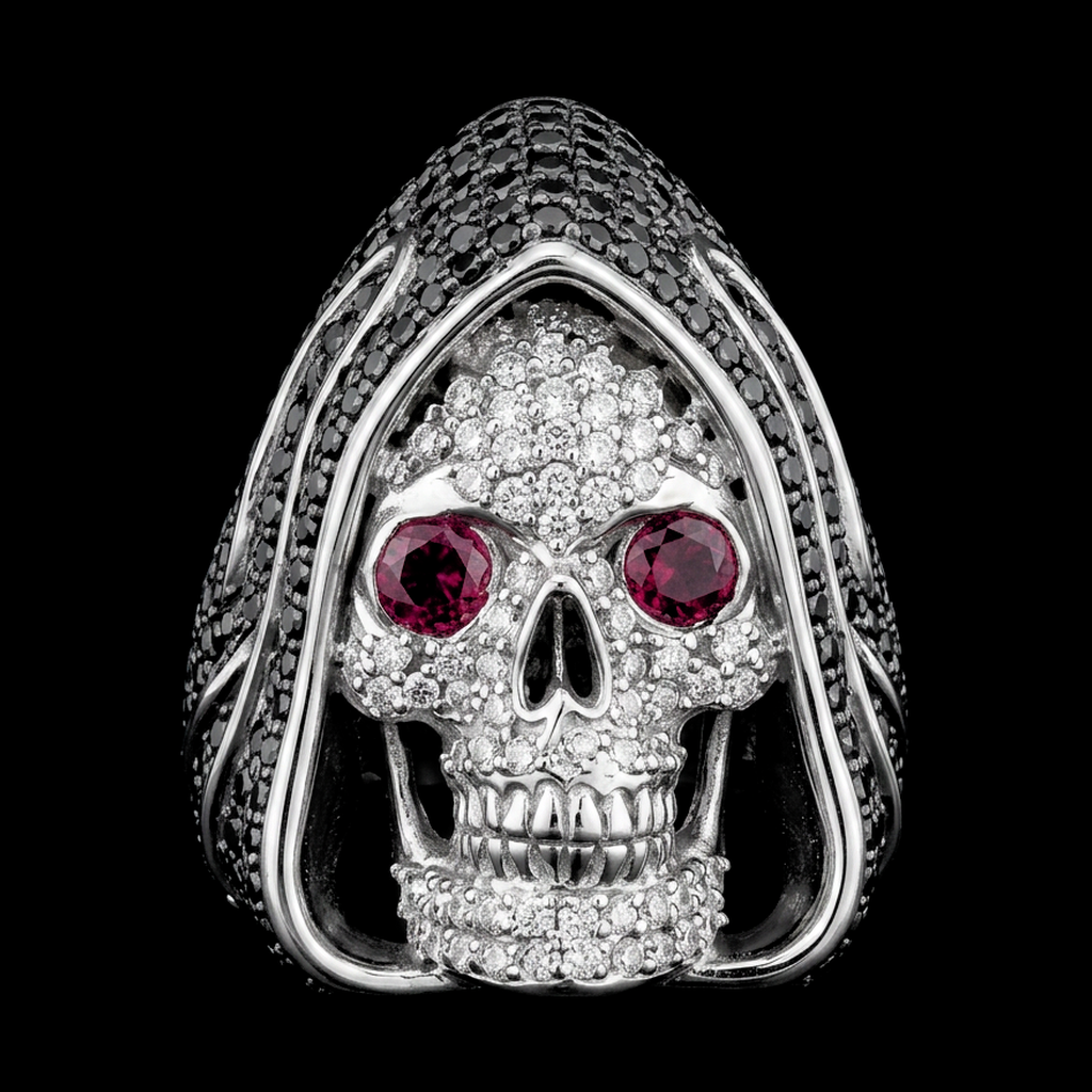 Hooded Reaper Skull Ring