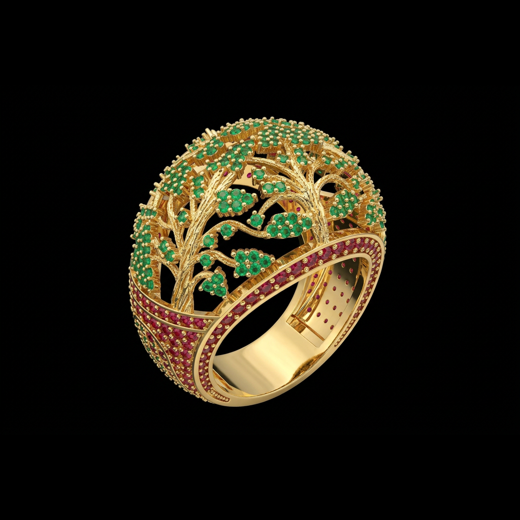 Tree of Life Dome Ring