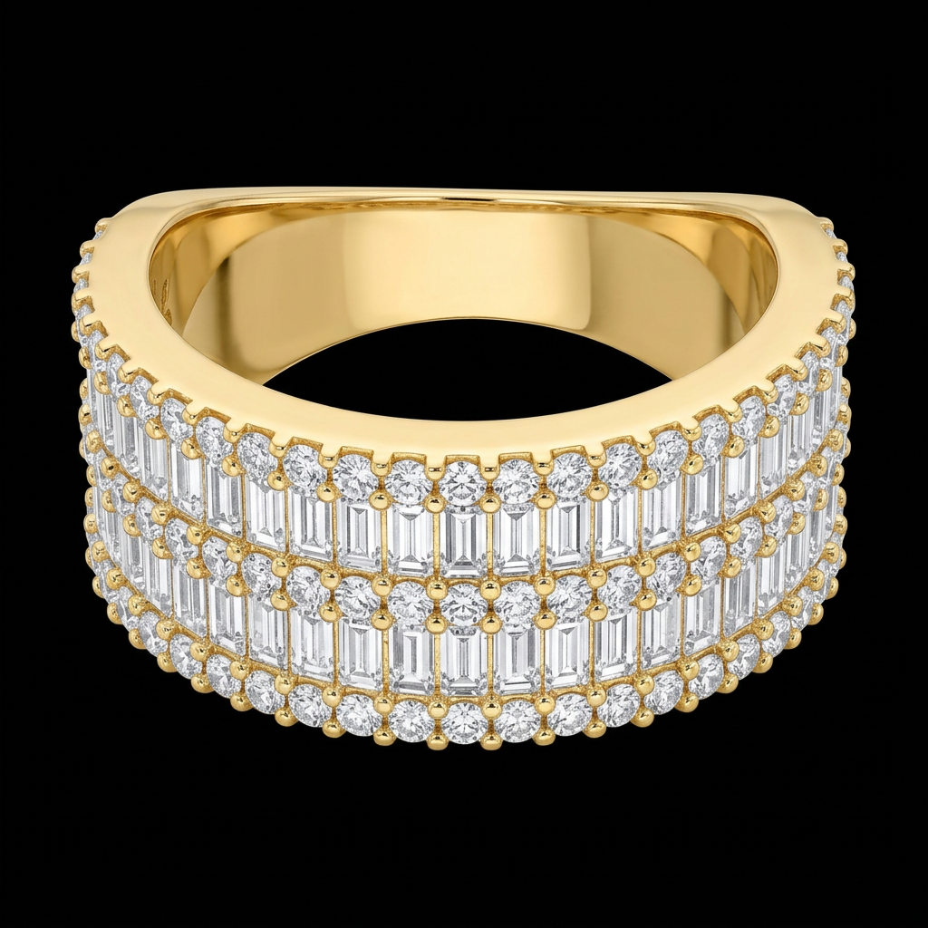Wide Baguette Statement Band