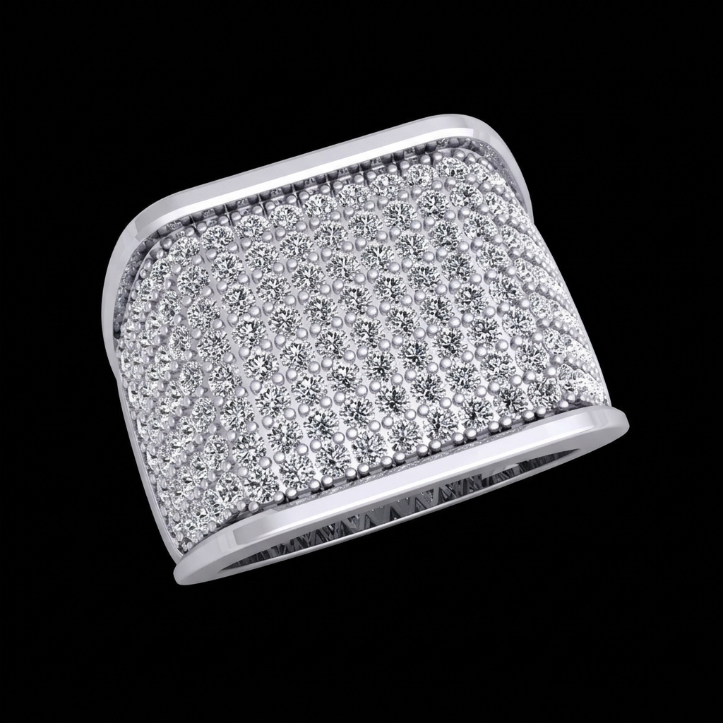 Wide Pavé Cigar Band